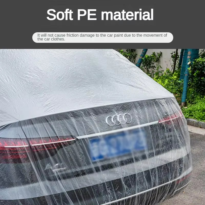 1-10PCS Disposable Car Cover Transparent Car Cover Car Coat and Car Cover PE Film Rain Cover Disposable Car Cover Car Dust Cover