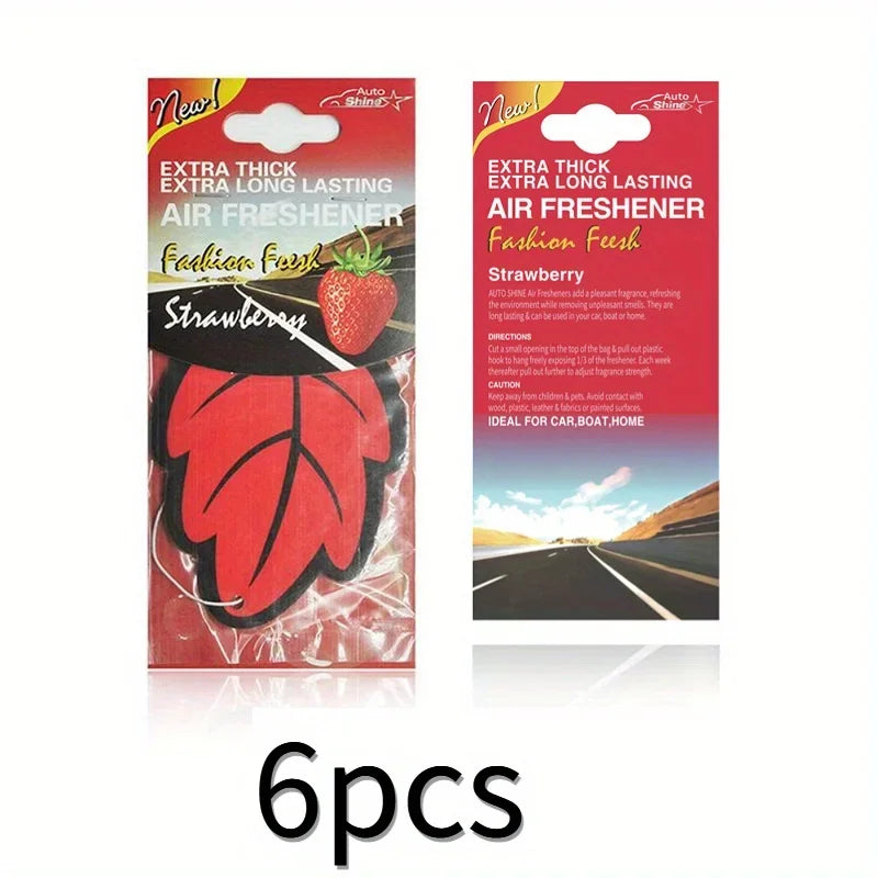 3-60Pcs Car Air Freshener Natural Scented Tea Paper Auto Hanging Vanilla Perfume Fragrance Leaf Shape Car Accessories Interior