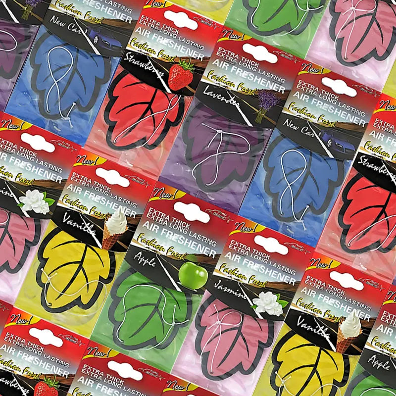 3-60Pcs Car Air Freshener Natural Scented Tea Paper Auto Hanging Vanilla Perfume Fragrance Leaf Shape Car Accessories Interior