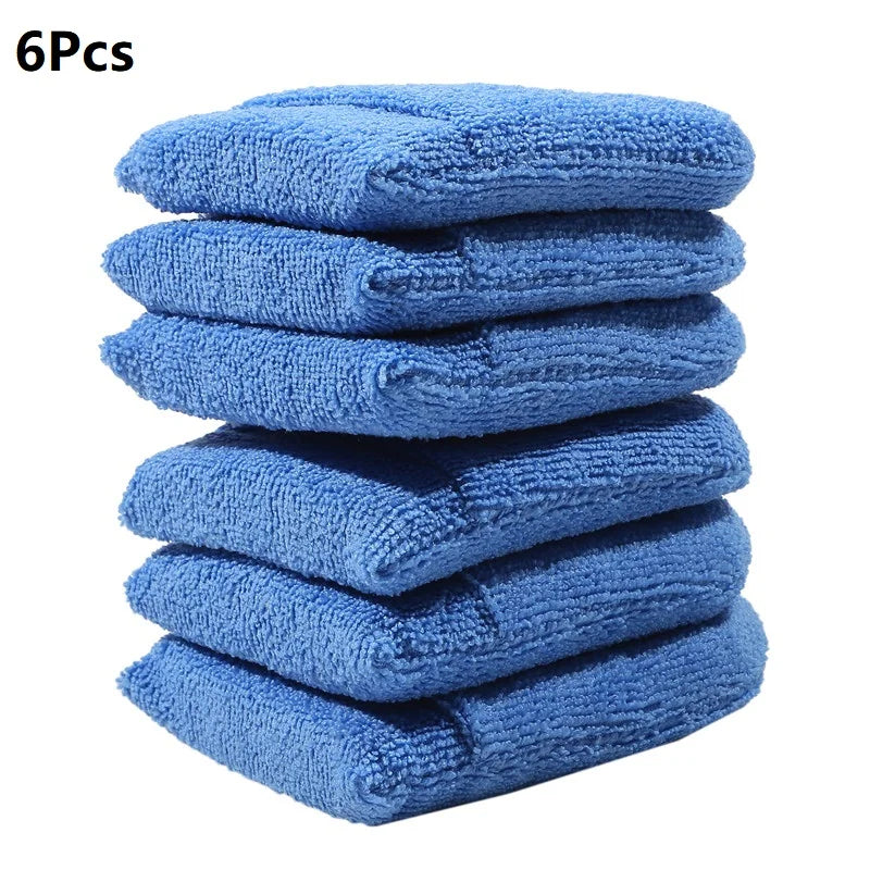 2/4/6Pcs Soft Microfiber Car Wax Applicator Mitts Polishing Sponge Wax Foam Car Wax Applicator Pad Car Detailing Cleaning Tools