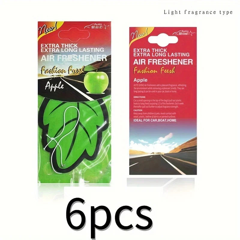 3-60Pcs Car Air Freshener Natural Scented Tea Paper Auto Hanging Vanilla Perfume Fragrance Leaf Shape Car Accessories Interior