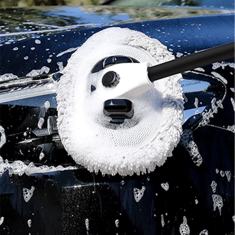 15 Degree Bend Car Cleaning Brush Car Wash Brush Telescoping Long Handle Cleaning Mop Chenille Broom for Car Wash Care