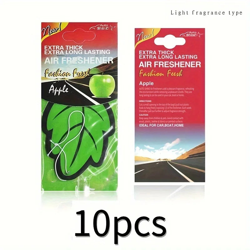 3-60Pcs Car Air Freshener Natural Scented Tea Paper Auto Hanging Vanilla Perfume Fragrance Leaf Shape Car Accessories Interior