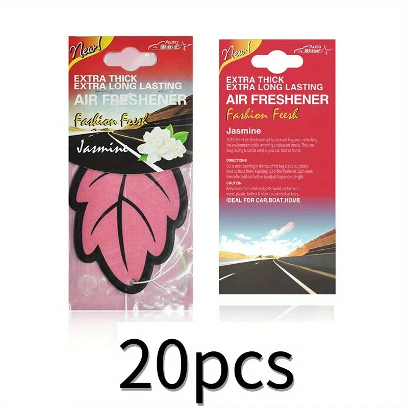 3-60Pcs Car Air Freshener Natural Scented Tea Paper Auto Hanging Vanilla Perfume Fragrance Leaf Shape Car Accessories Interior
