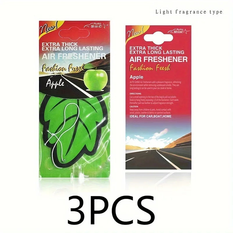 3-60Pcs Car Air Freshener Natural Scented Tea Paper Auto Hanging Vanilla Perfume Fragrance Leaf Shape Car Accessories Interior
