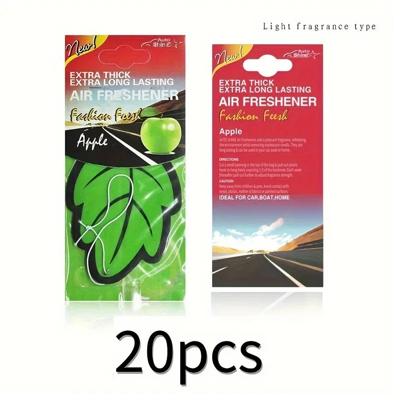 3-60Pcs Car Air Freshener Natural Scented Tea Paper Auto Hanging Vanilla Perfume Fragrance Leaf Shape Car Accessories Interior