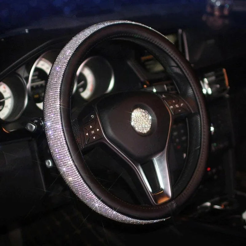 Bling Steering Wheel Cover Crystal Rhinestone Diamond Car Steering Wheel Covers Car Styling Auto Accessories Set Series for Girl