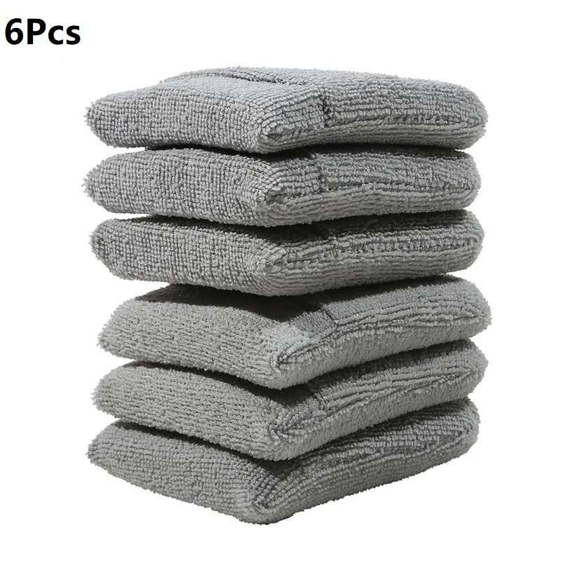 2/4/6Pcs Soft Microfiber Car Wax Applicator Mitts Polishing Sponge Wax Foam Car Wax Applicator Pad Car Detailing Cleaning Tools