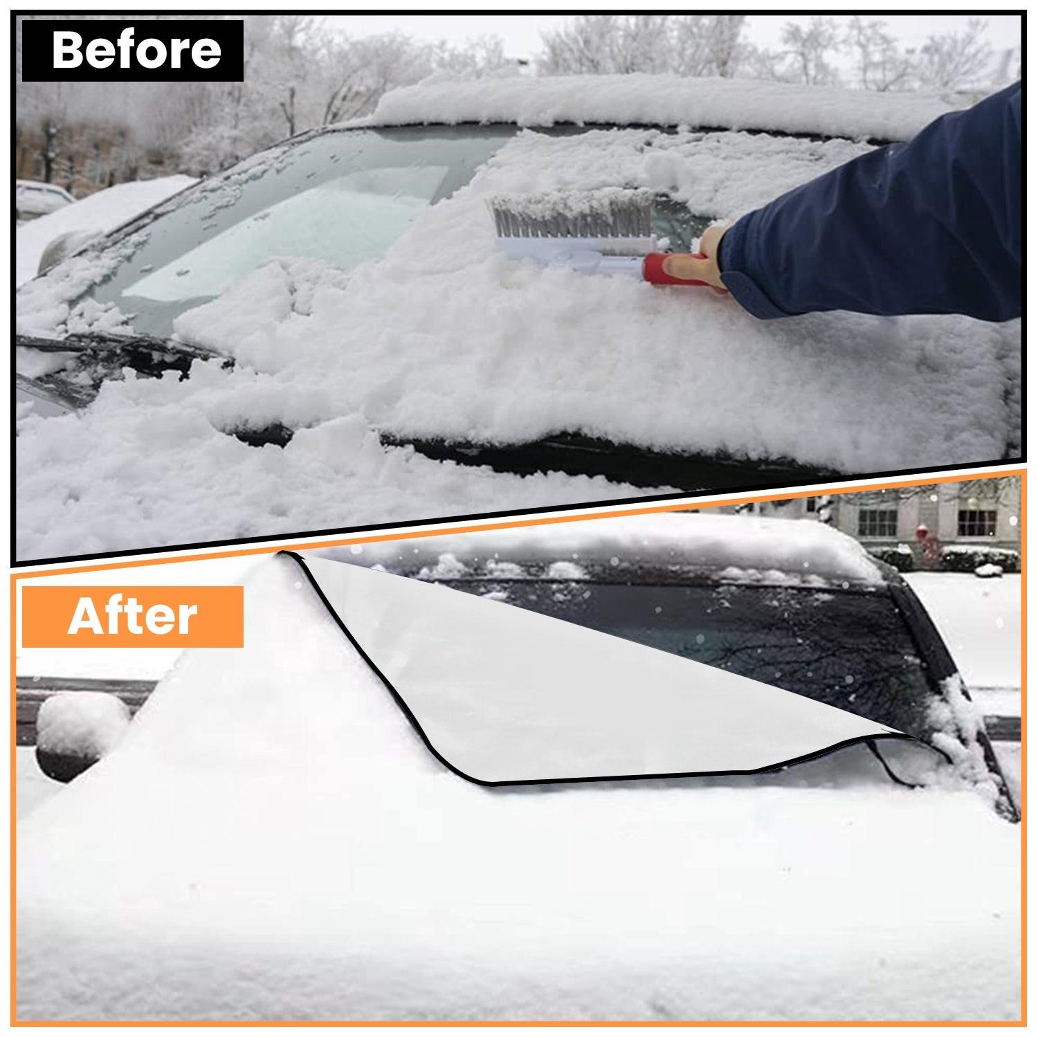 1Set Magnetic Car Windshield Cover Front Rear Car Windshield Protector against Snow Sun Dirt Leaves Fit for All Cars Oxford Fabric Waterproof Heat-Resistant