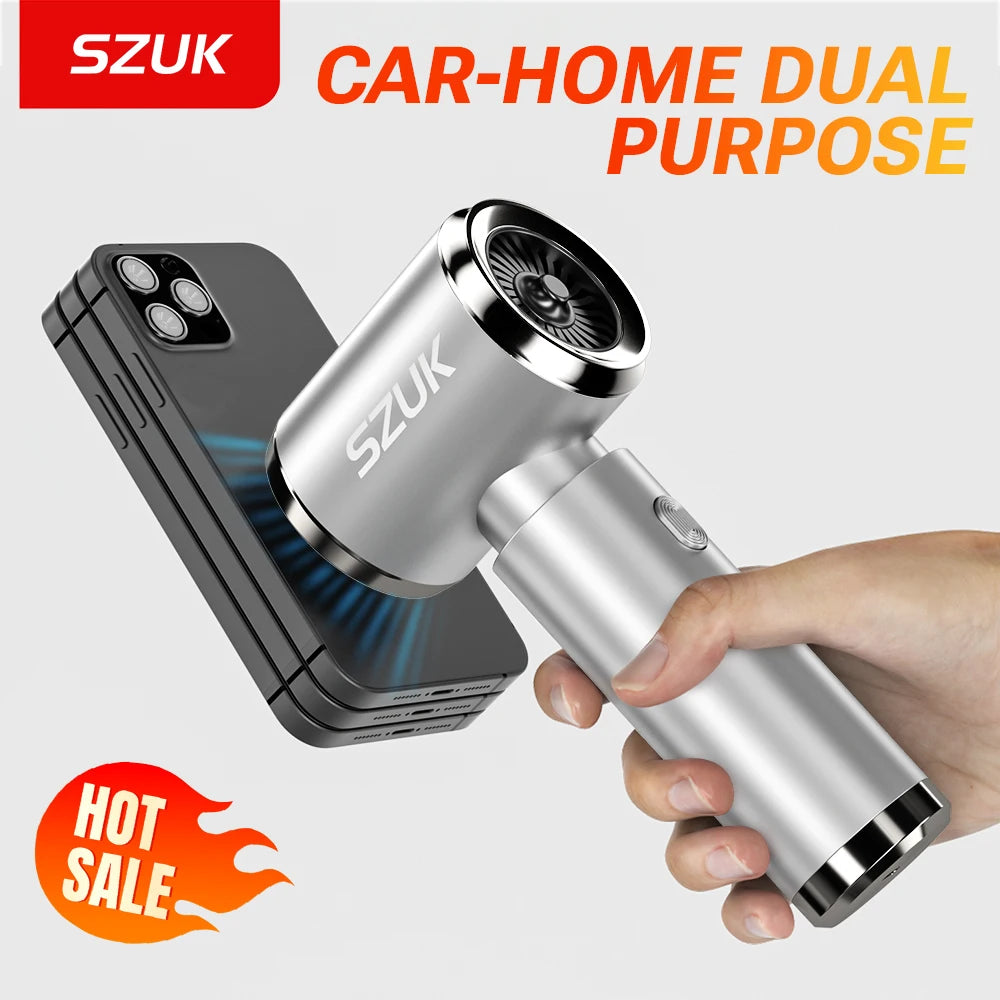 8000PA Mini Car Vacuum Cleaner Wireless Powerful Portable Cleaning Machine Handheld for Car Blow 2 in 1 Home Appliances