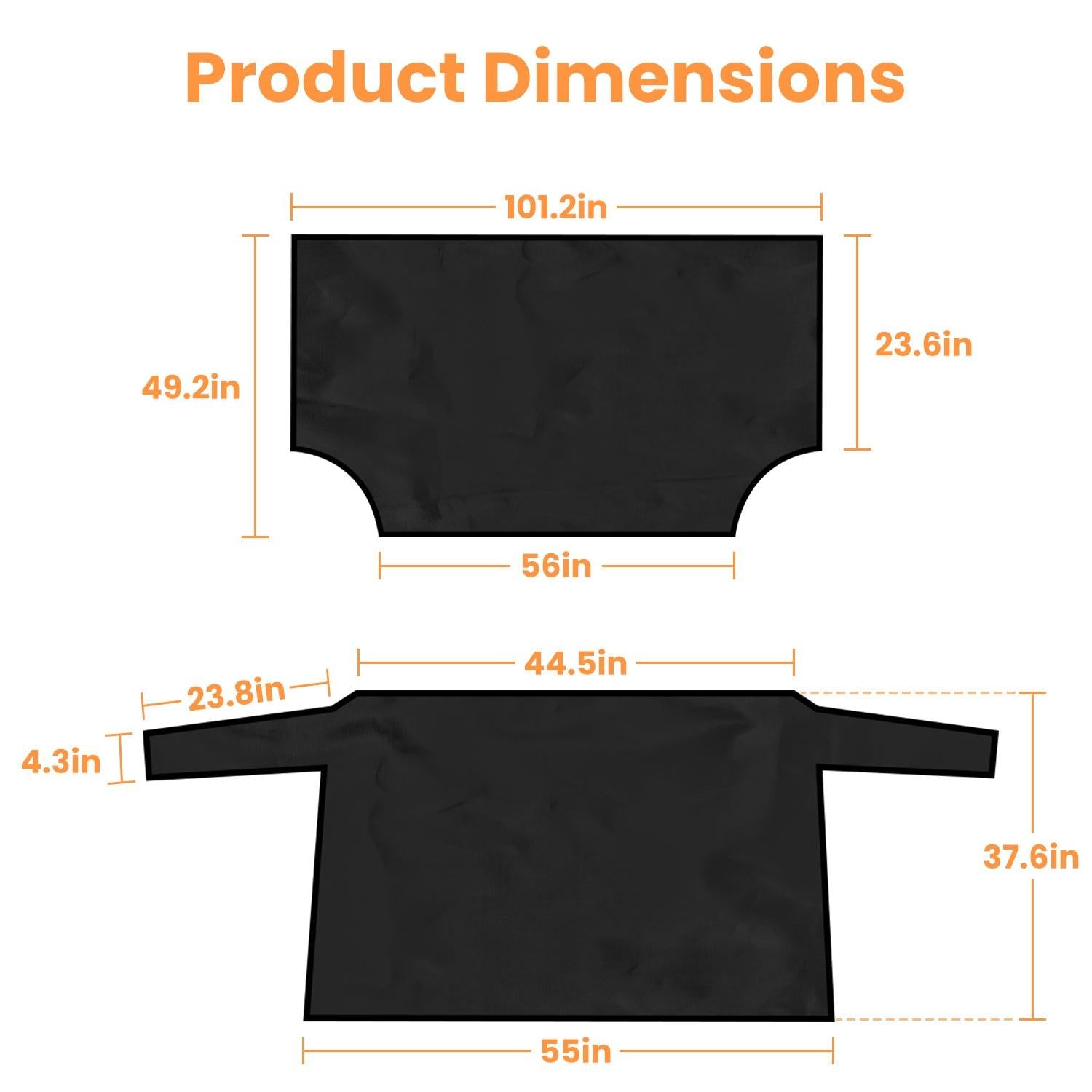 1Set Magnetic Car Windshield Cover Front Rear Car Windshield Protector against Snow Sun Dirt Leaves Fit for All Cars Oxford Fabric Waterproof Heat-Resistant