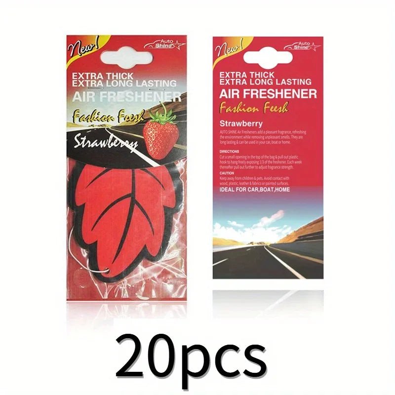 3-60Pcs Car Air Freshener Natural Scented Tea Paper Auto Hanging Vanilla Perfume Fragrance Leaf Shape Car Accessories Interior
