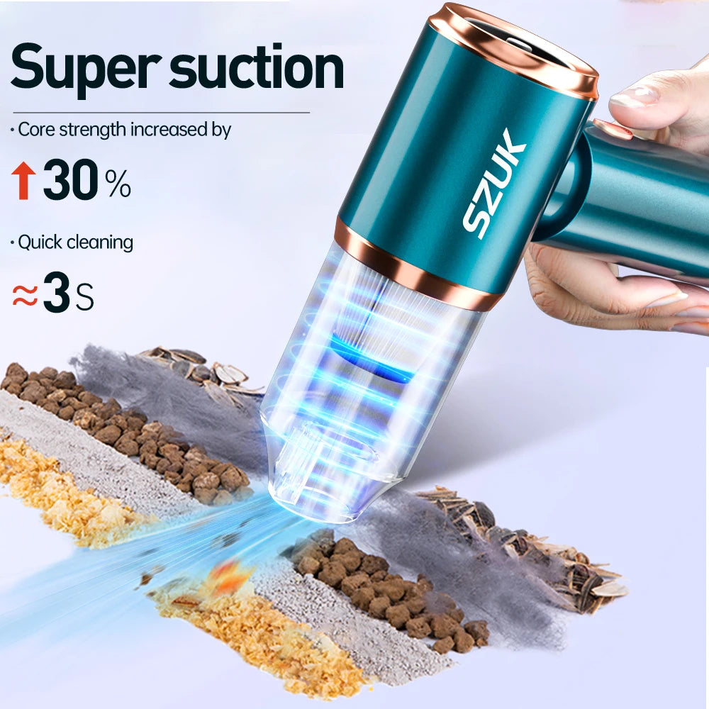 8000PA Mini Car Vacuum Cleaner Wireless Powerful Portable Cleaning Machine Handheld for Car Blow 2 in 1 Home Appliances