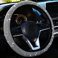 Crystal Car Steering Wheel Cover for Women Girls Cute Glitter Steer Wheel Cover Bling Rhinestone Diamond Car Steering Protection