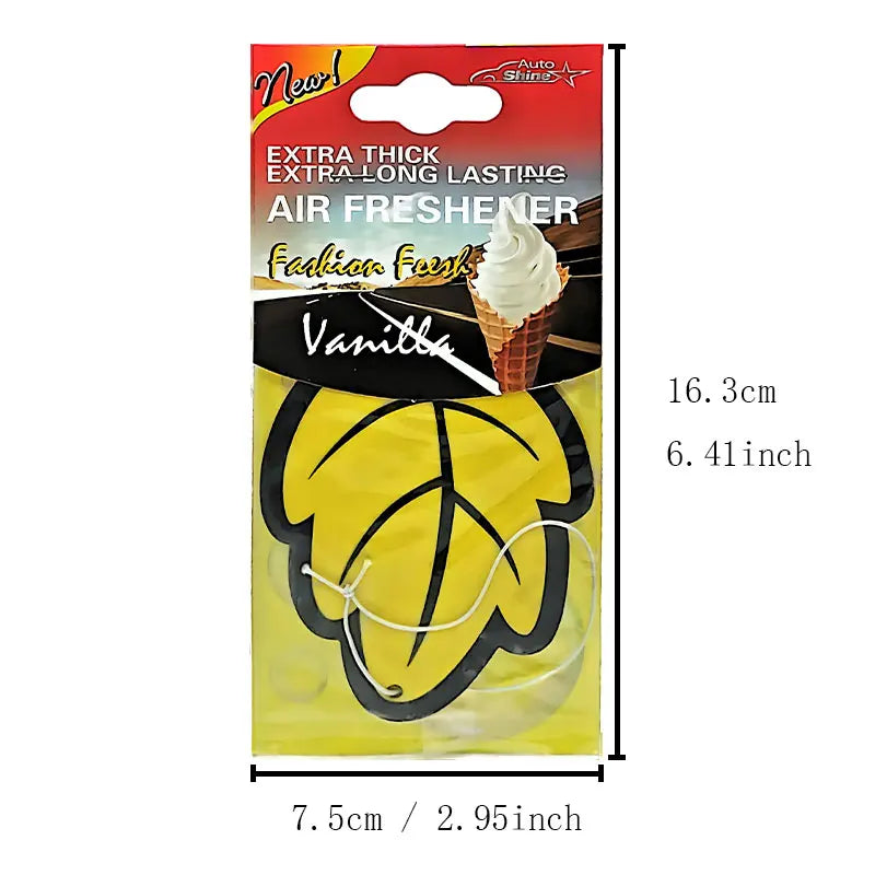 3-60Pcs Car Air Freshener Natural Scented Tea Paper Auto Hanging Vanilla Perfume Fragrance Leaf Shape Car Accessories Interior