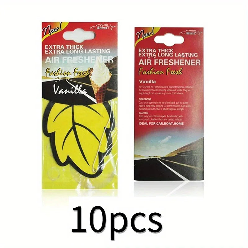 3-60Pcs Car Air Freshener Natural Scented Tea Paper Auto Hanging Vanilla Perfume Fragrance Leaf Shape Car Accessories Interior