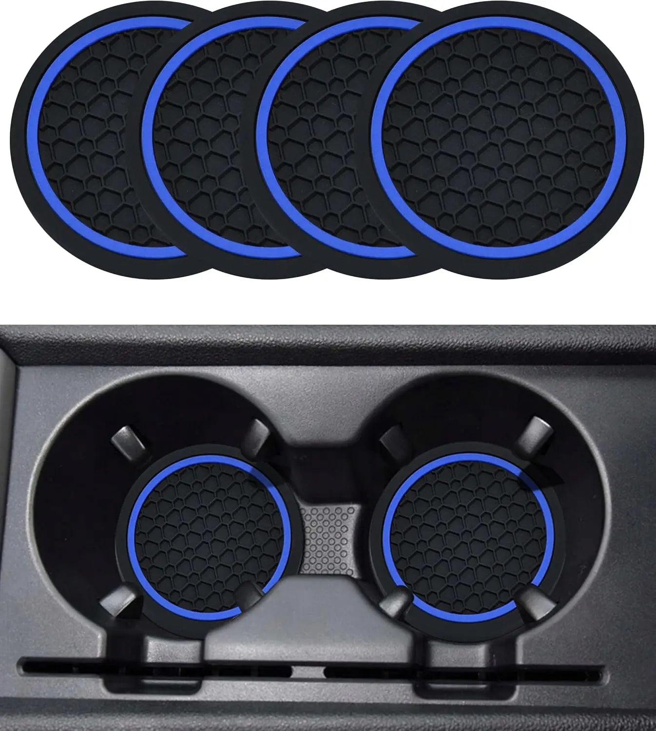 4'lü Kaymaz ve Toz Geçirmez Araç İçi Bardaklık Altlığı Seti (2.75 İnç / 7 cm) – Premium Koruyucu Mat.
