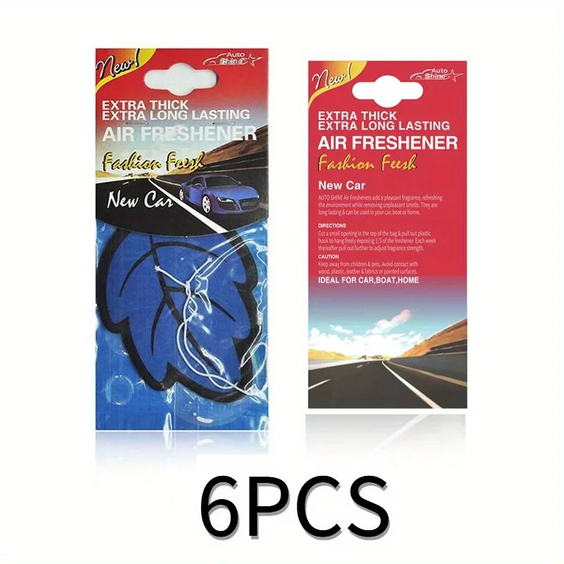 3-60Pcs Car Air Freshener Natural Scented Tea Paper Auto Hanging Vanilla Perfume Fragrance Leaf Shape Car Accessories Interior