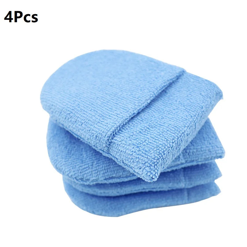 2/4/6Pcs Soft Microfiber Car Wax Applicator Mitts Polishing Sponge Wax Foam Car Wax Applicator Pad Car Detailing Cleaning Tools