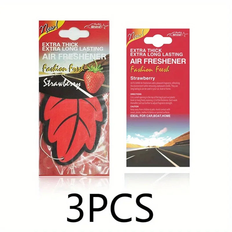 3-60Pcs Car Air Freshener Natural Scented Tea Paper Auto Hanging Vanilla Perfume Fragrance Leaf Shape Car Accessories Interior