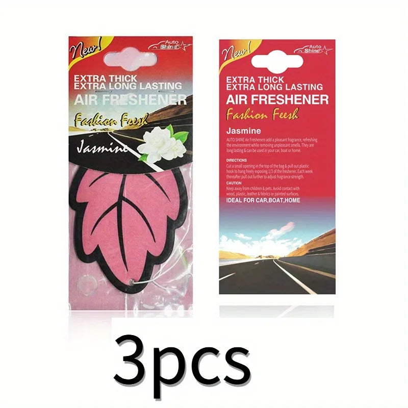 3-60Pcs Car Air Freshener Natural Scented Tea Paper Auto Hanging Vanilla Perfume Fragrance Leaf Shape Car Accessories Interior