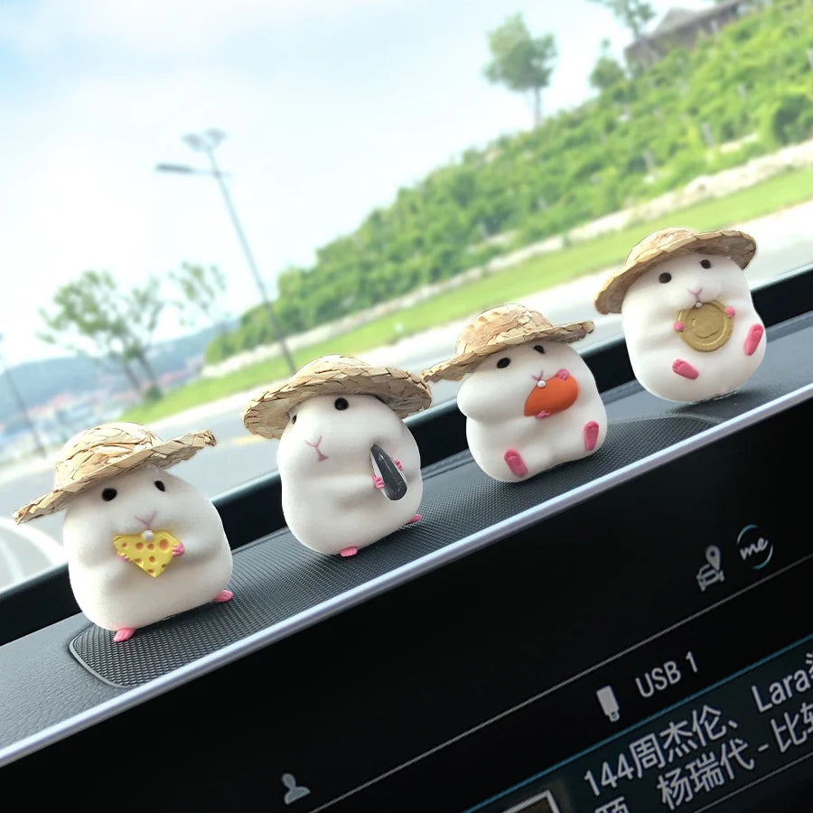 Car Decoration Hamster Car Accessories New Console Cute Doll Car Interior Pendant Car Decoration Cool Car Decoration