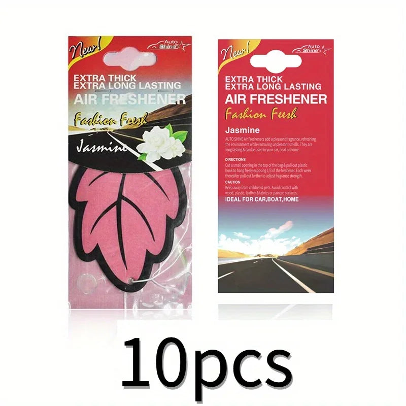 3-60Pcs Car Air Freshener Natural Scented Tea Paper Auto Hanging Vanilla Perfume Fragrance Leaf Shape Car Accessories Interior