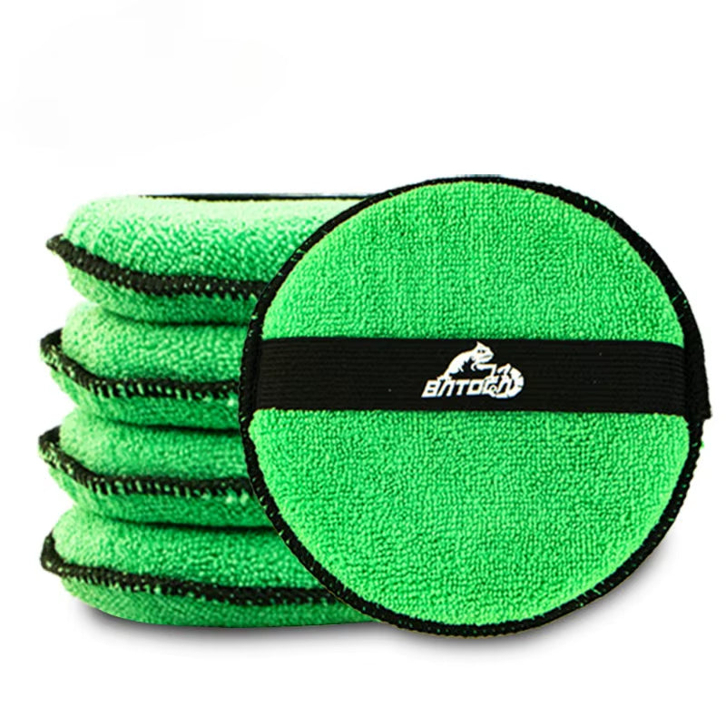 5Piece Microfiber Car Wax Applicator Pad Belt Design for Easy Control to Apply Wax and Polish Foam Sponge 5Inch