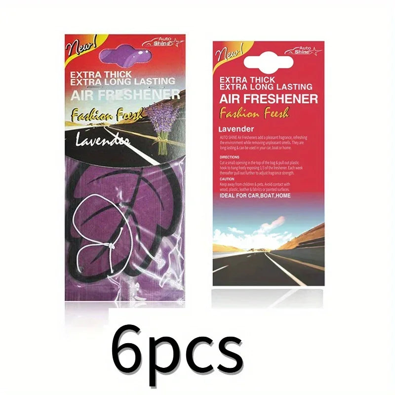 3-60Pcs Car Air Freshener Natural Scented Tea Paper Auto Hanging Vanilla Perfume Fragrance Leaf Shape Car Accessories Interior