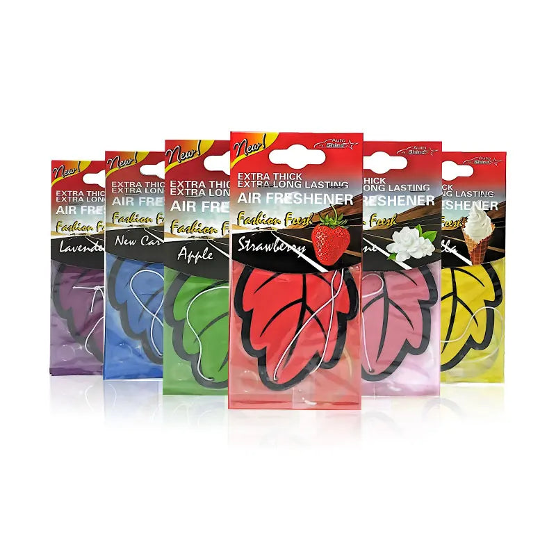 3-60Pcs Car Air Freshener Natural Scented Tea Paper Auto Hanging Vanilla Perfume Fragrance Leaf Shape Car Accessories Interior